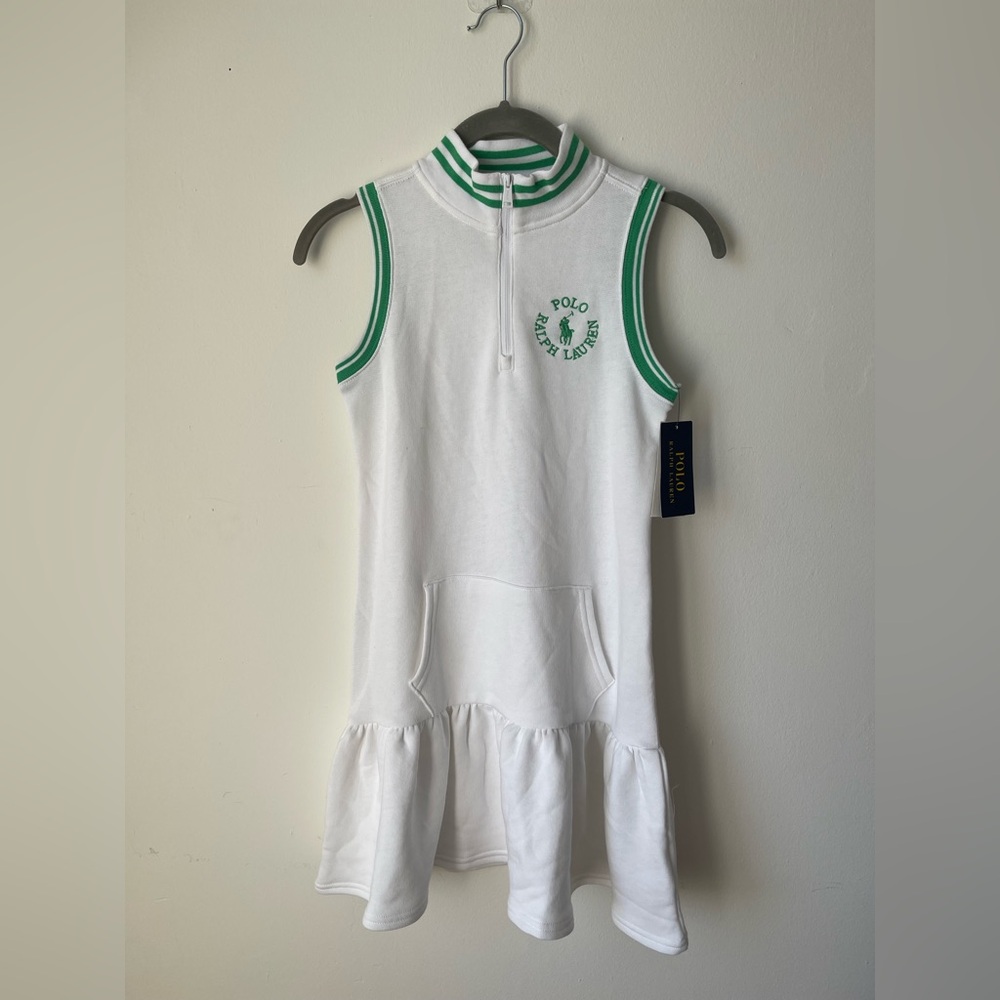 Polo Ralph Lauren White and Green Sleeveless Dress
